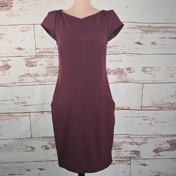 M.M. LaFleur Nisa Dress Maroon Sheath Size 8 - Picture 1 of 7